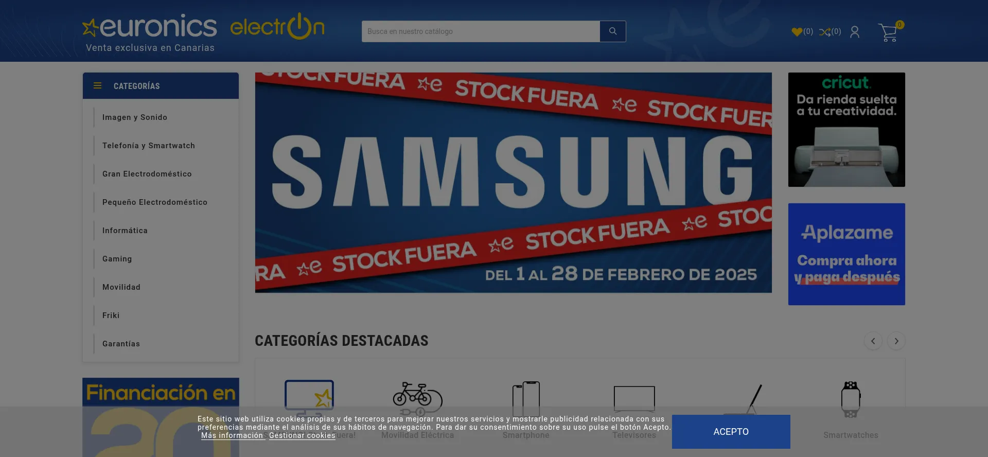 Website screenshot of Tiendaselectron.com