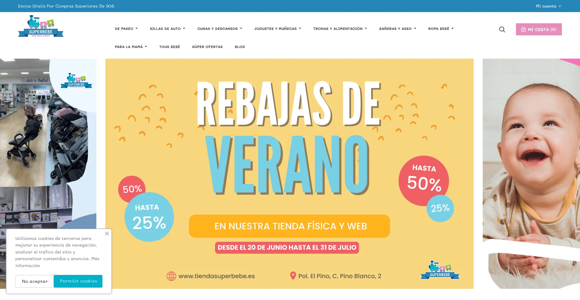 Website screenshot of Tiendasuperbebe.es