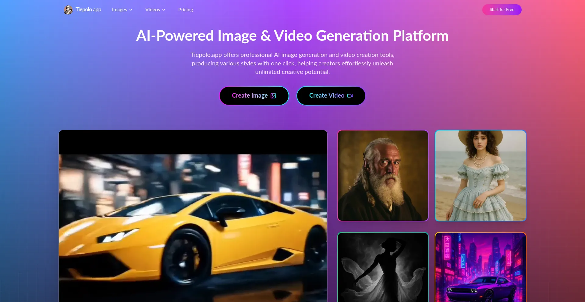 Website screenshot of Tiepolo.app