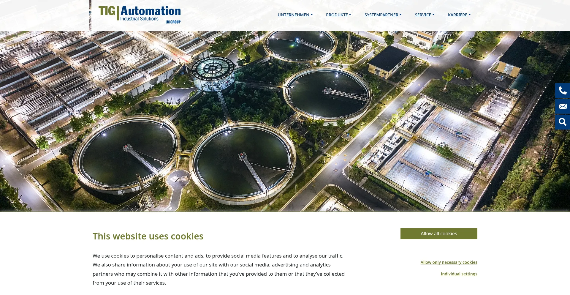 Website screenshot of Tig-automation.de