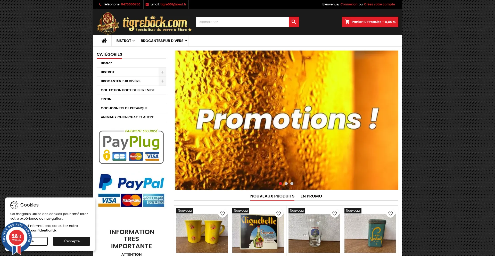 Website screenshot of Tigrebock.com