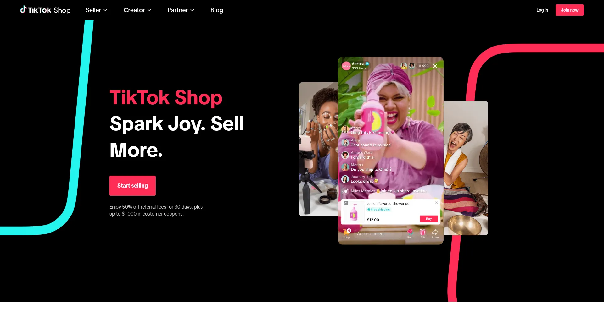 Website screenshot of Tiktokshop.com