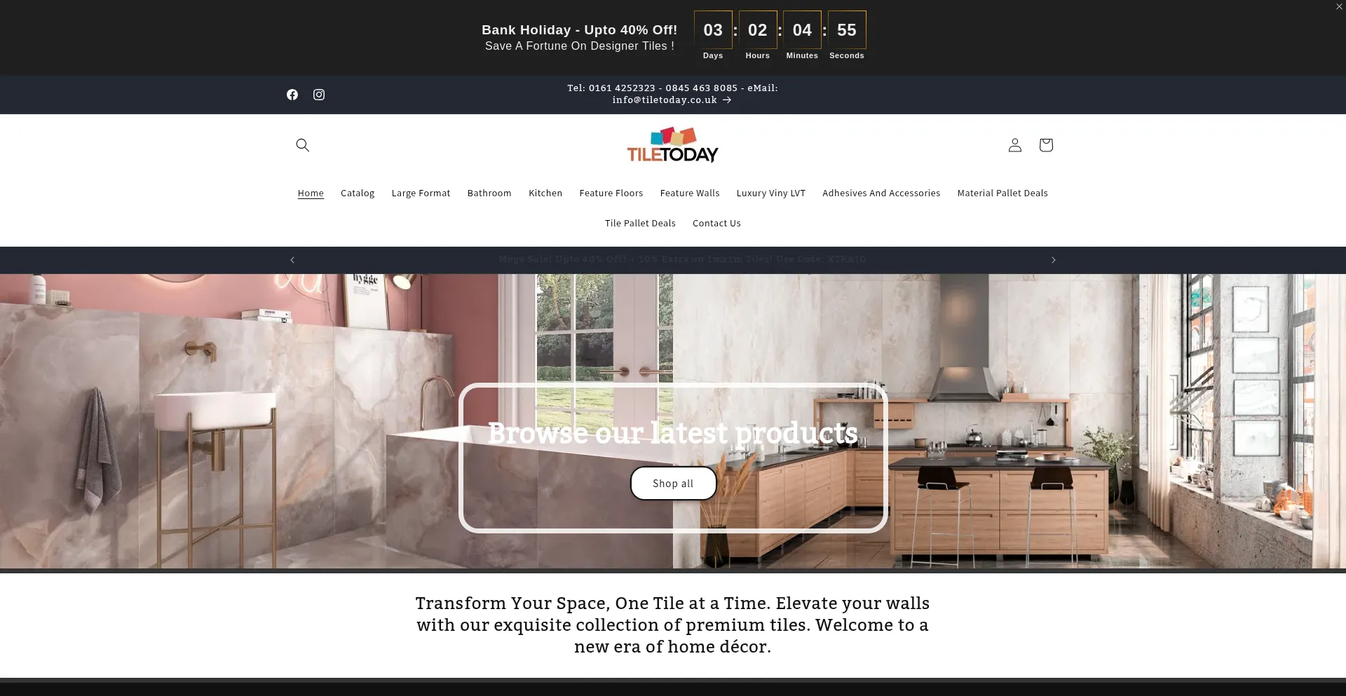 Website screenshot of Tiletoday.co.uk