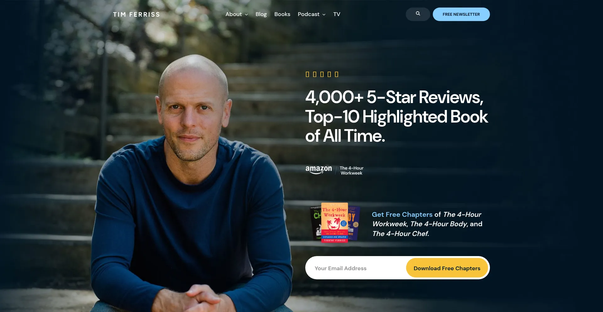 Website screenshot of Tim.blog