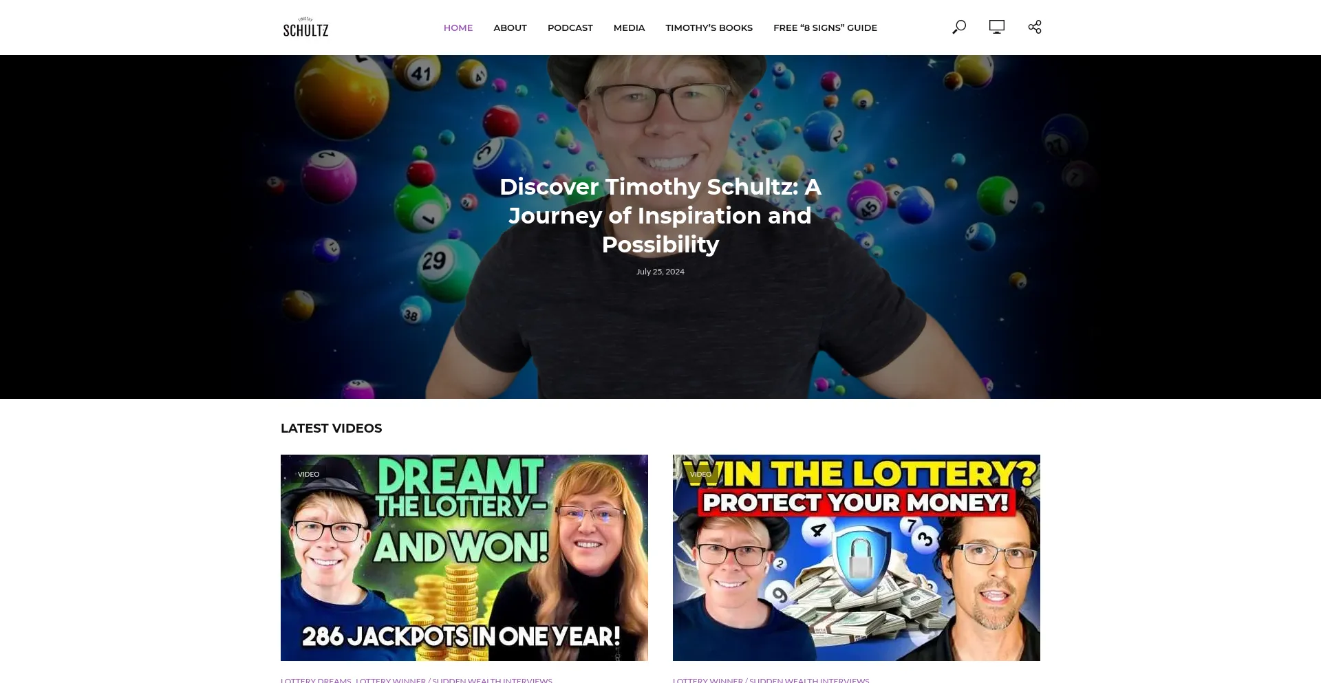 Website screenshot of Timothy-schultz.com