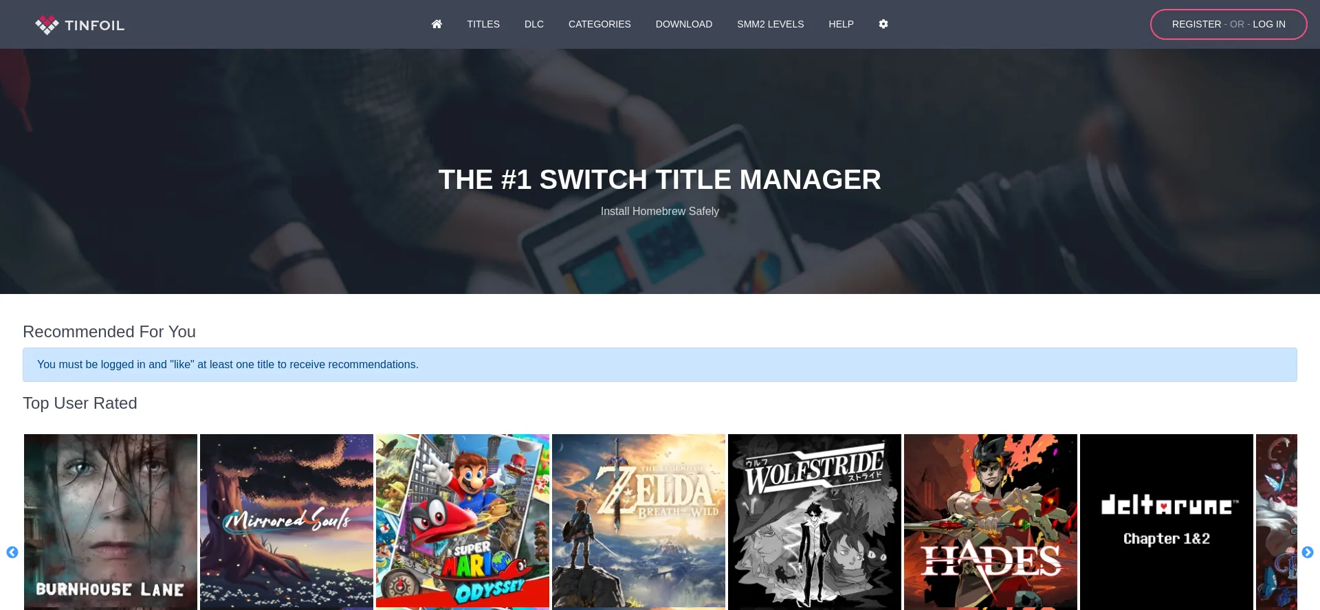 Website screenshot of Tinfoil.io
