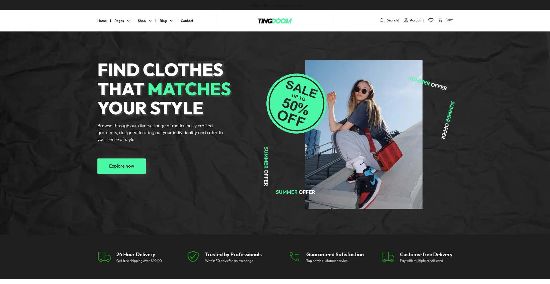 Website screenshot of Tingdoom.com