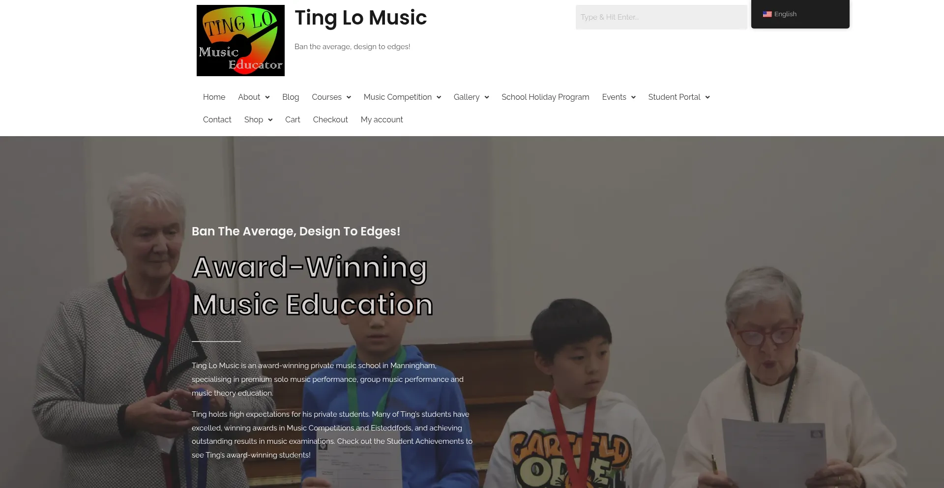 Website screenshot of Tinglomusic.com.au