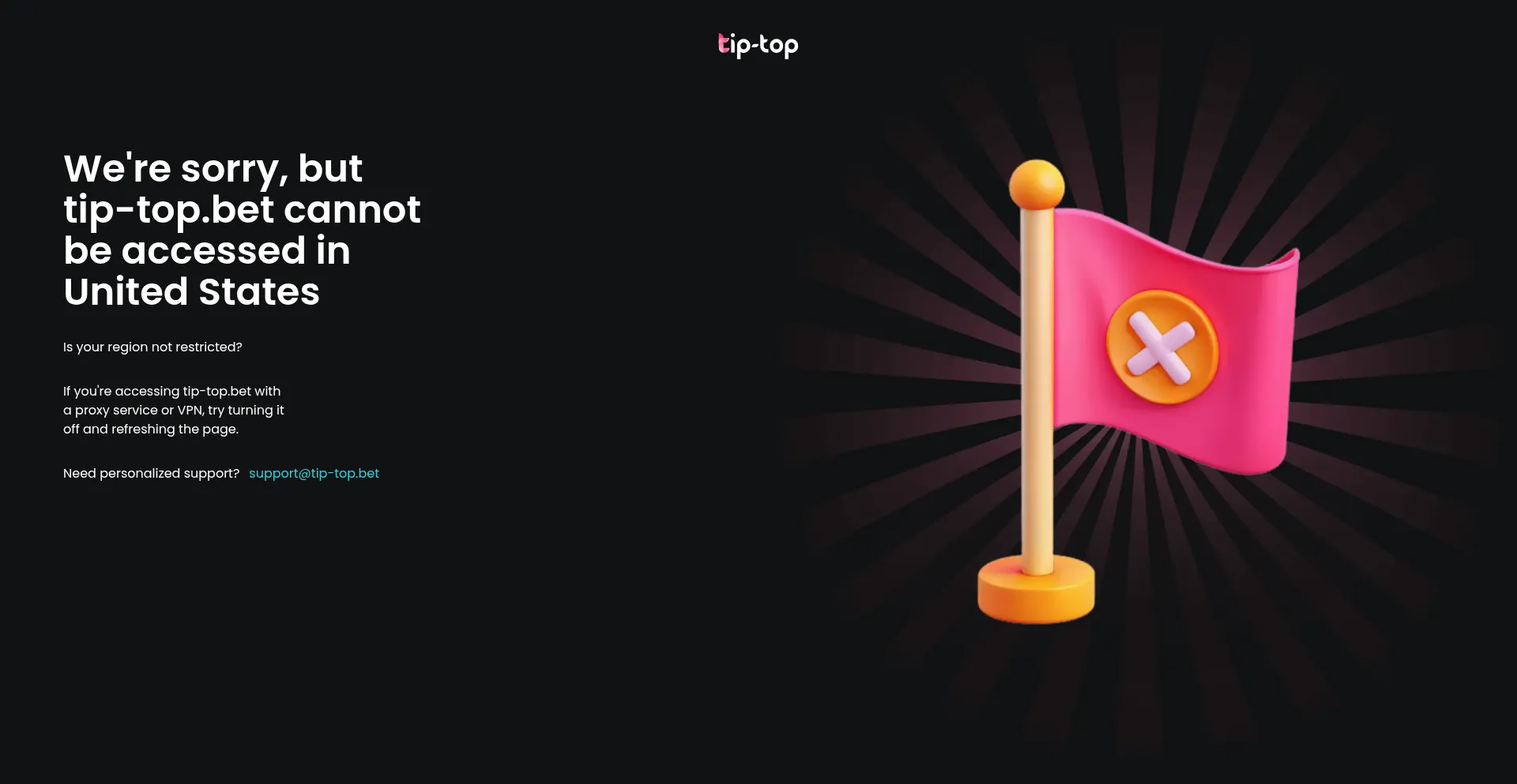Website screenshot of Tip-top.bet