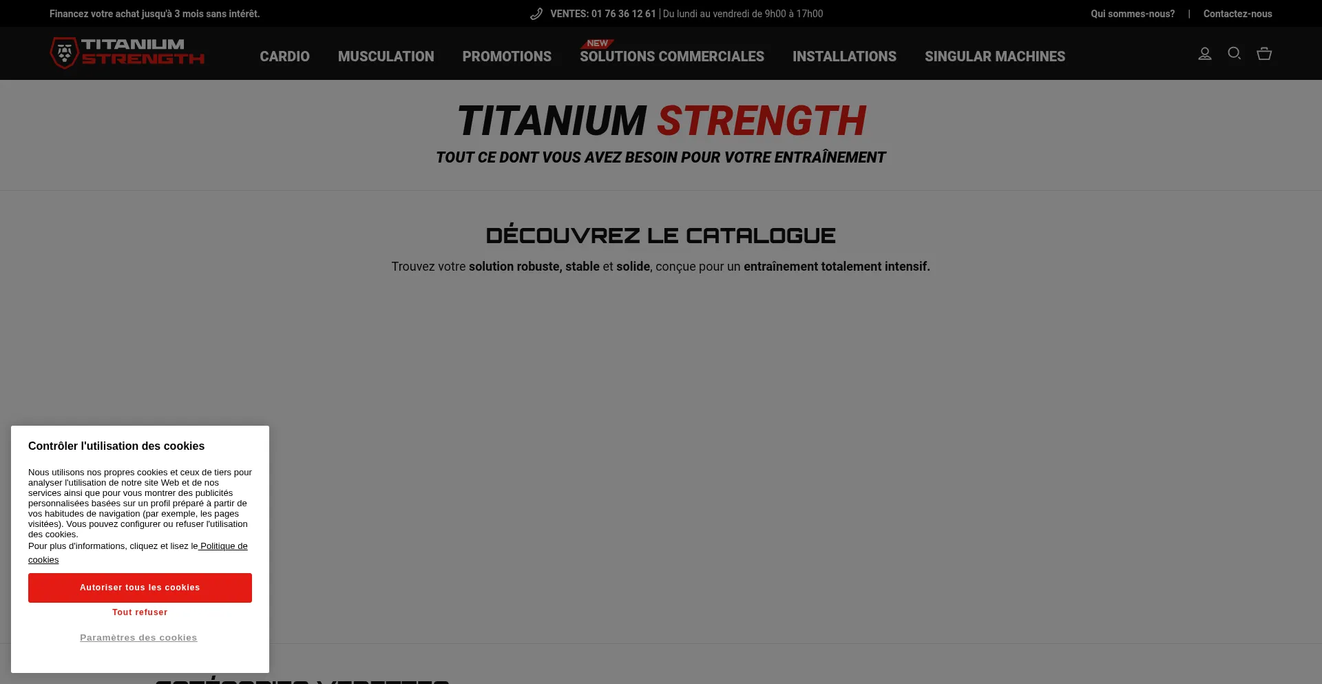 Website screenshot of Titaniumstrength.fr