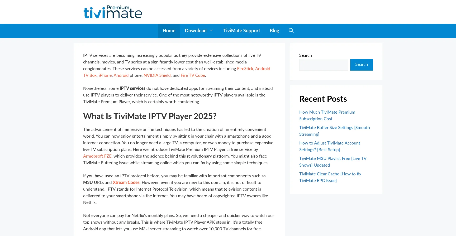Website screenshot of Tivimatepremiums.com