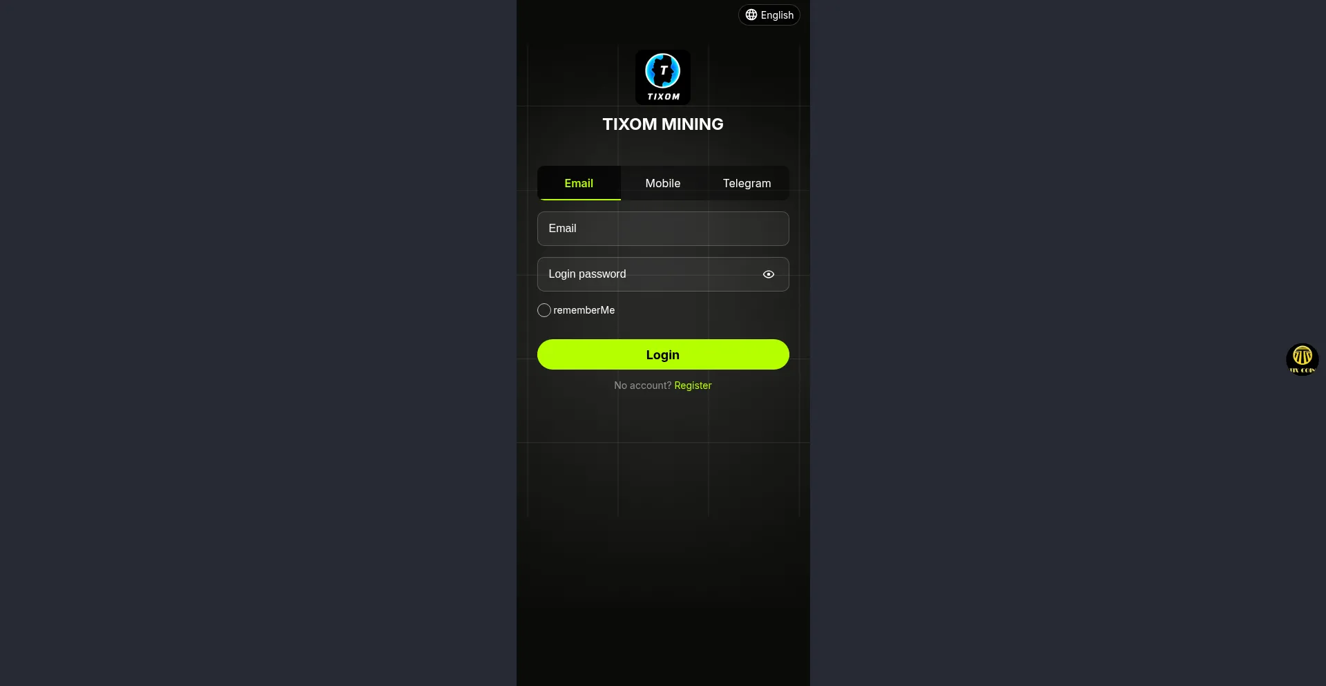 Website screenshot of Tixom.top