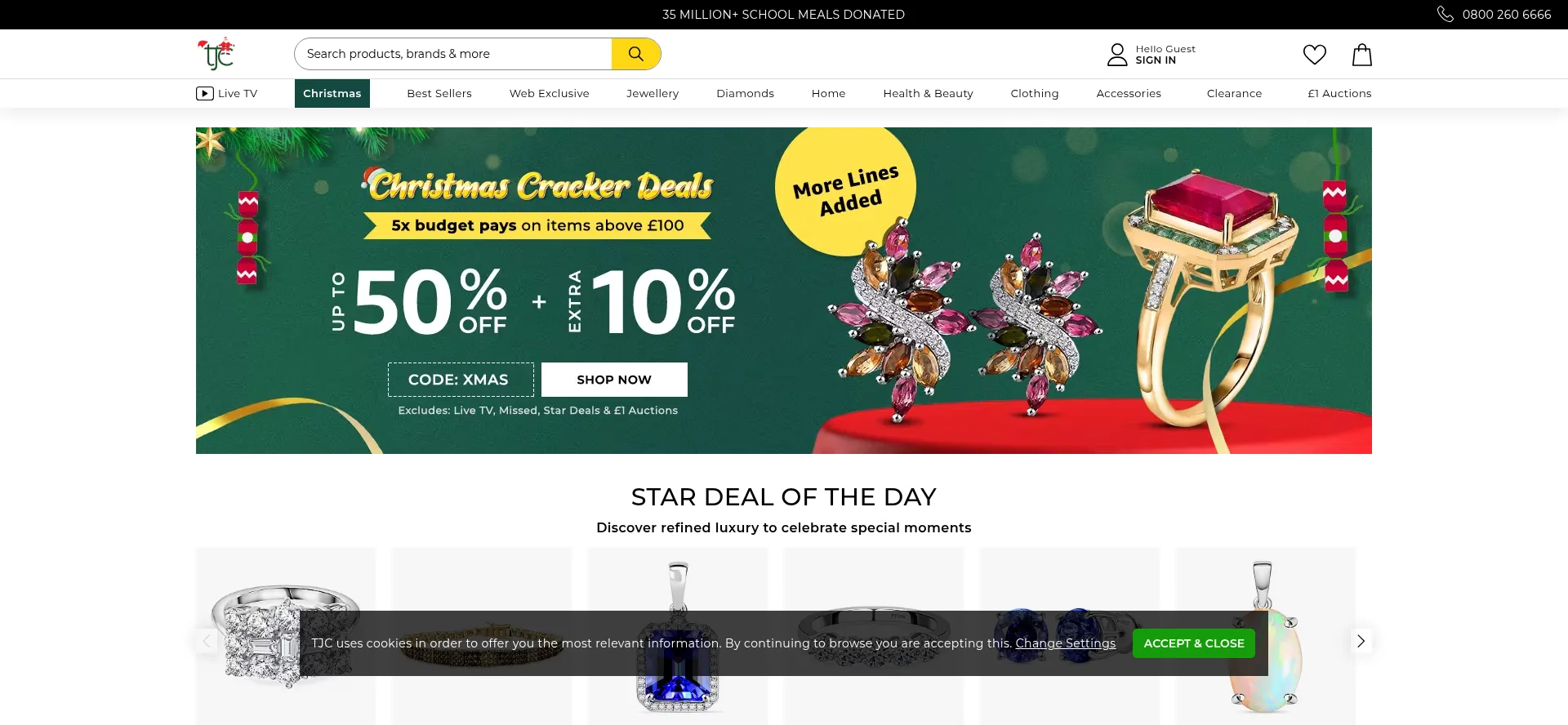 Website screenshot of Tjc.co.uk