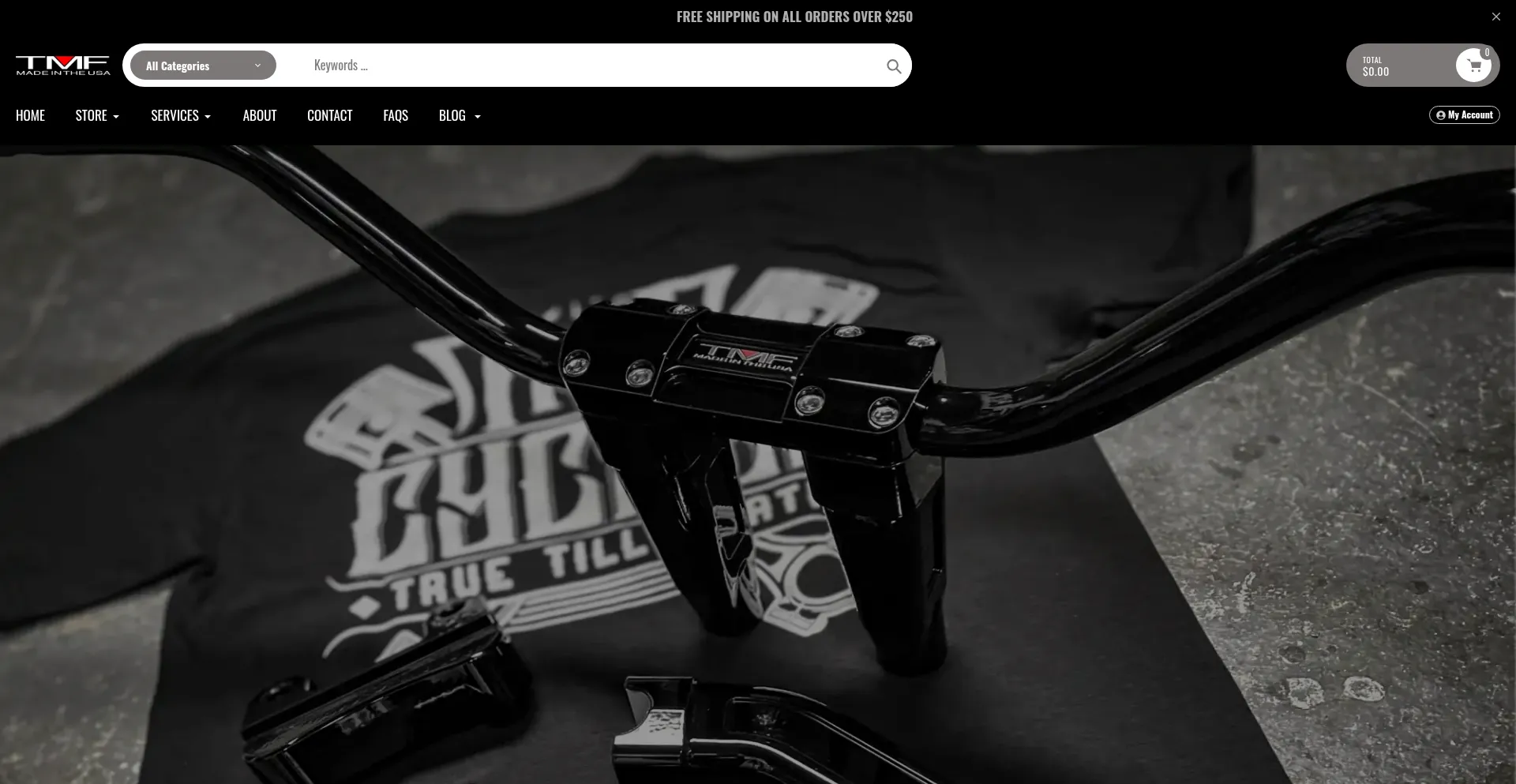 Website screenshot of Tmfcycles.com
