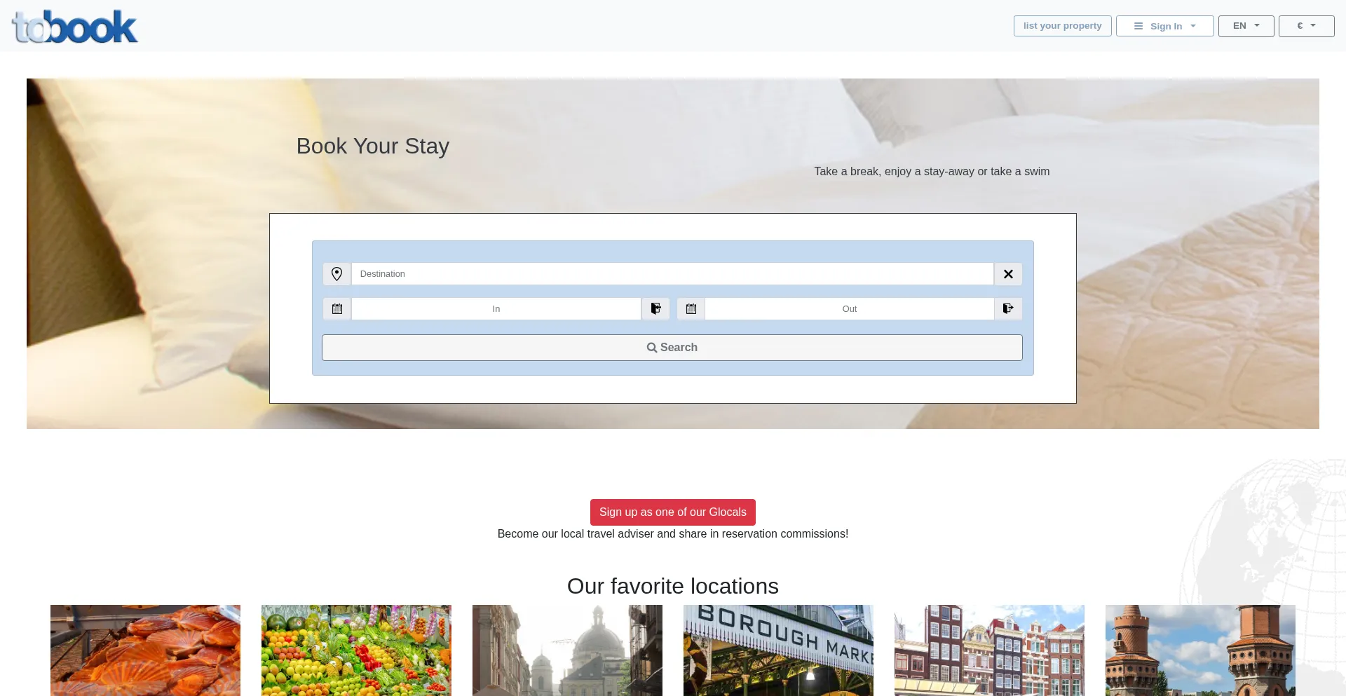 Website screenshot of Tobook.com