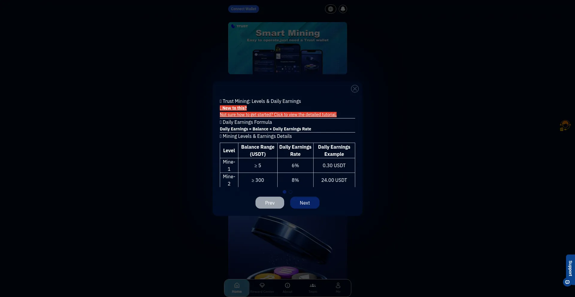 Website screenshot of Tokenmining.vip