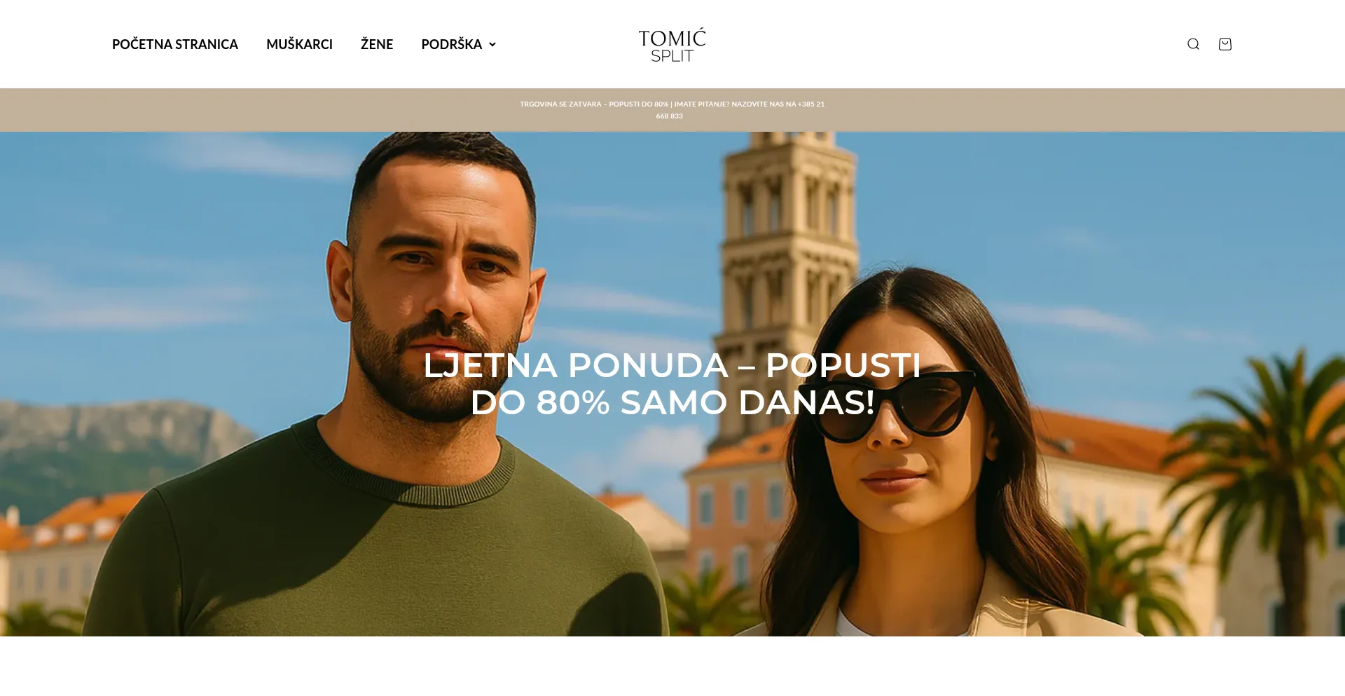 Website screenshot of Tomic-split.com
