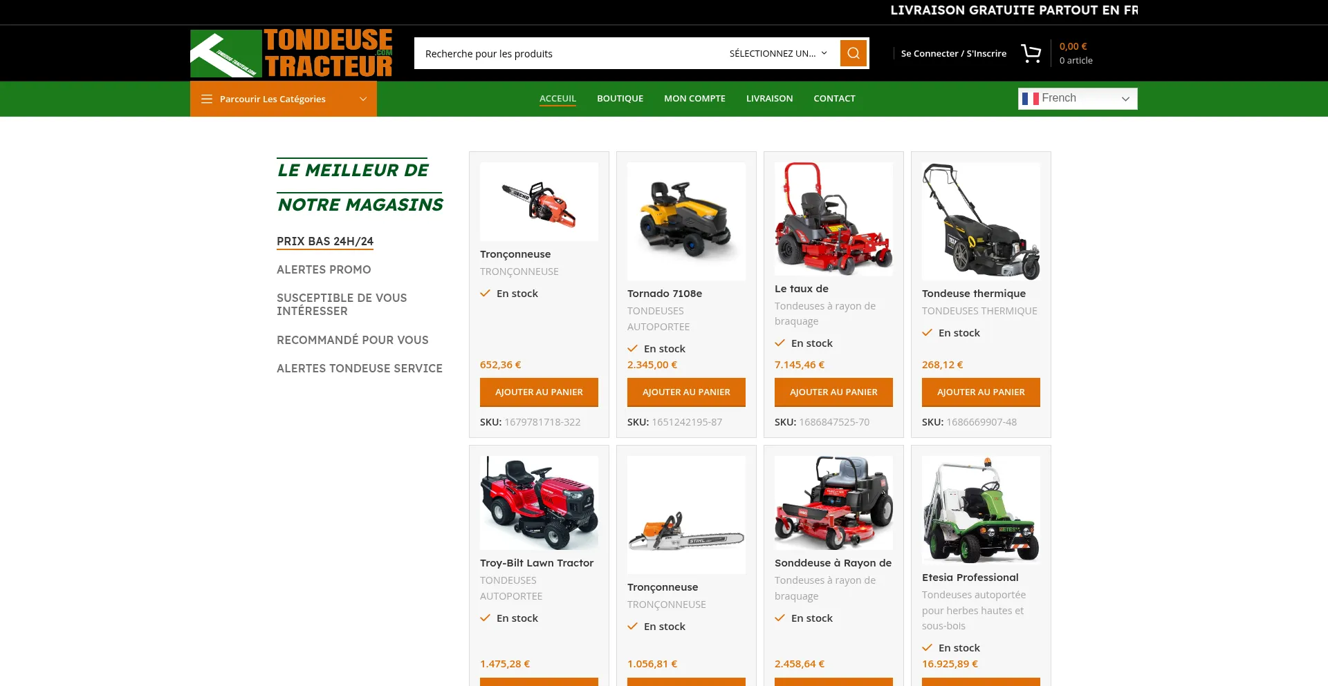 Tondeuse-tracteur.com Screenshot