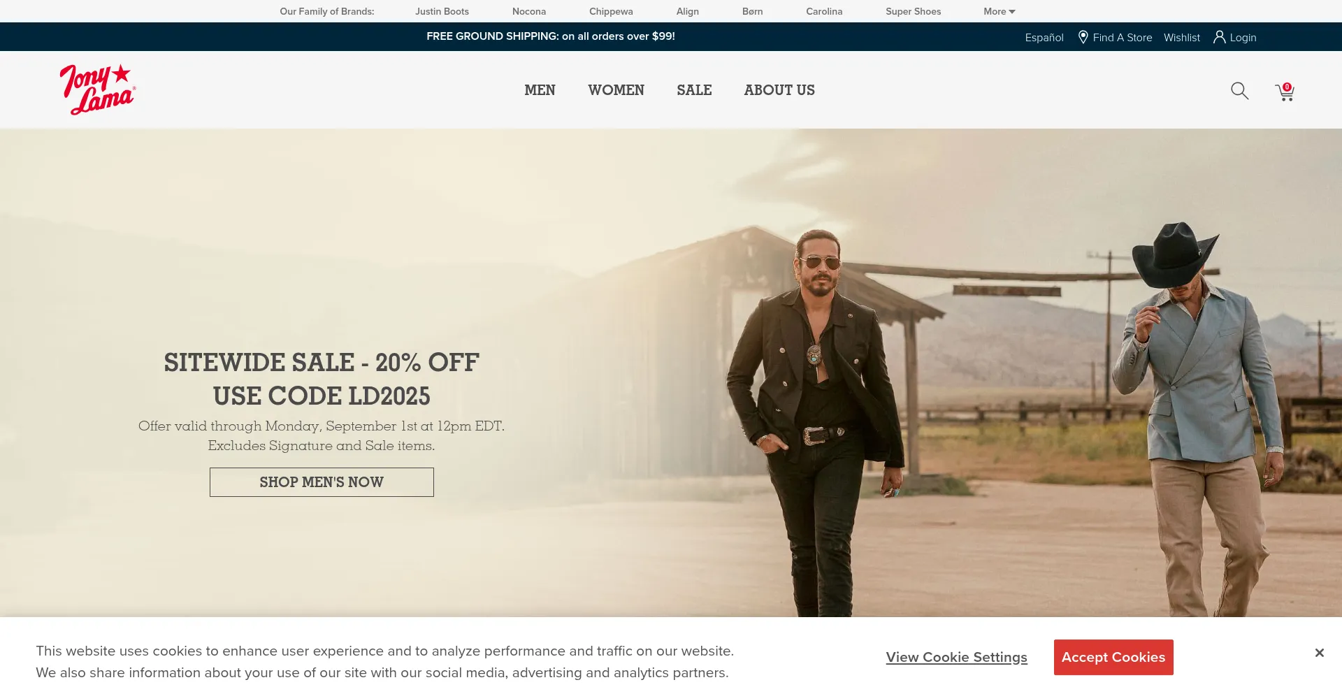 Website screenshot of Tonylama.com