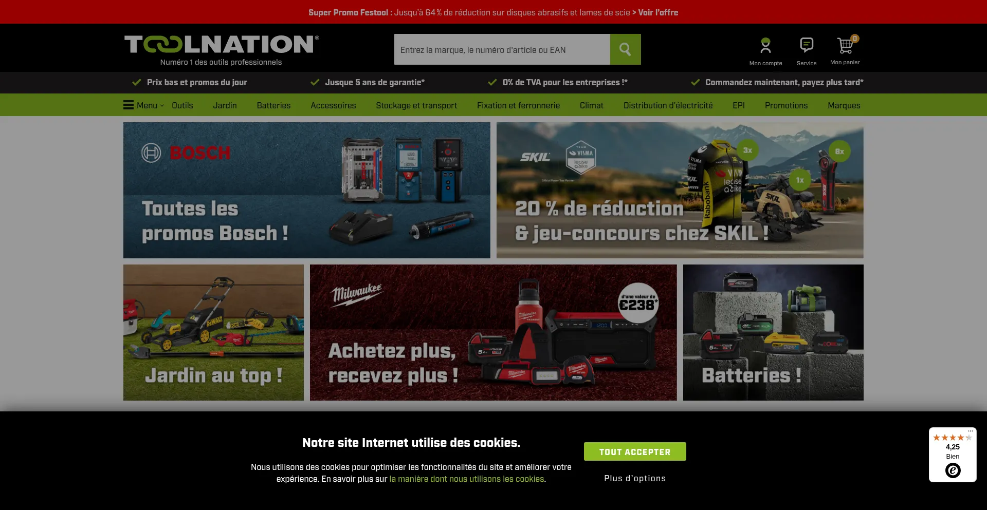 Website screenshot of Toolnation.fr
