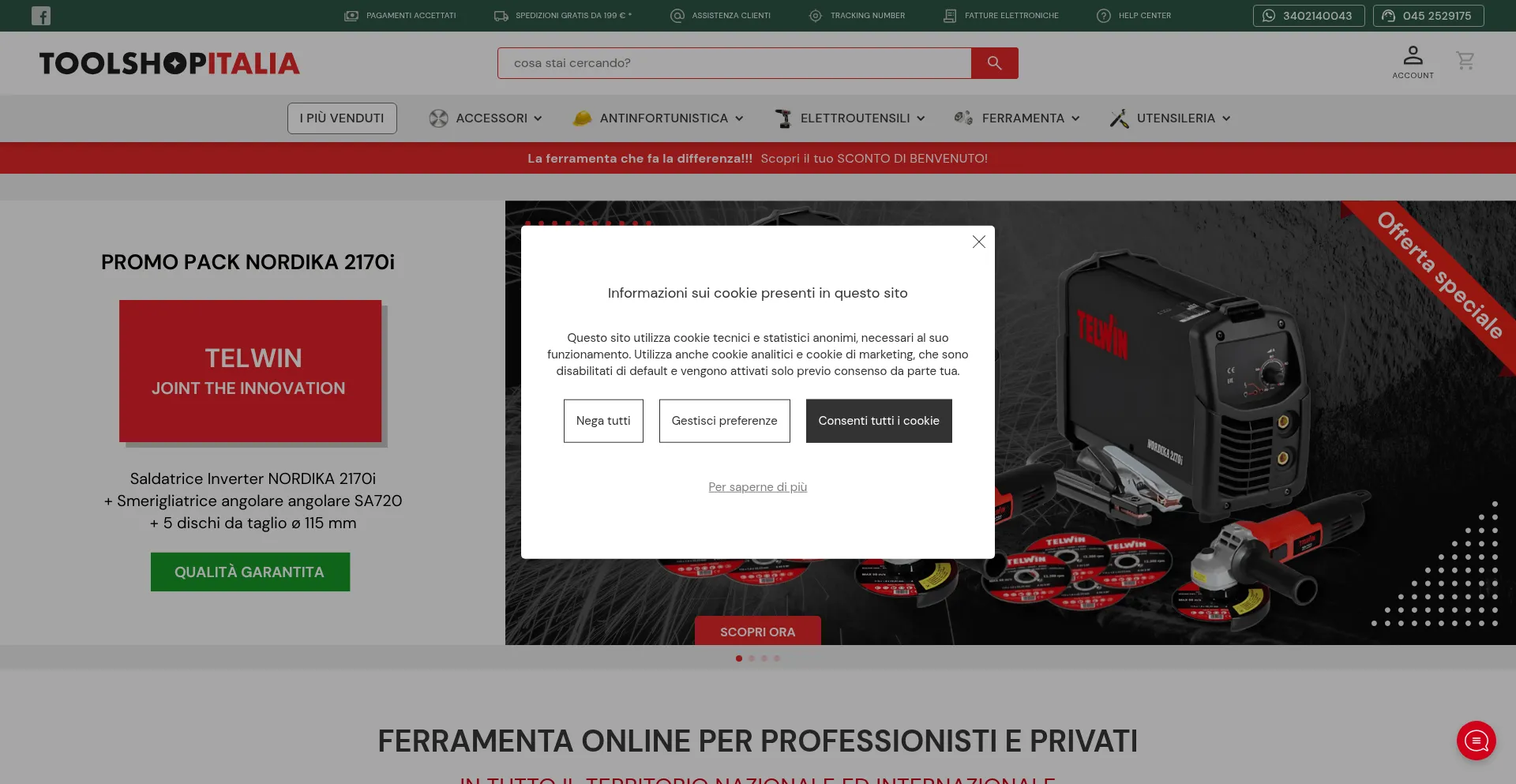 Website screenshot of Toolshopitalia.it