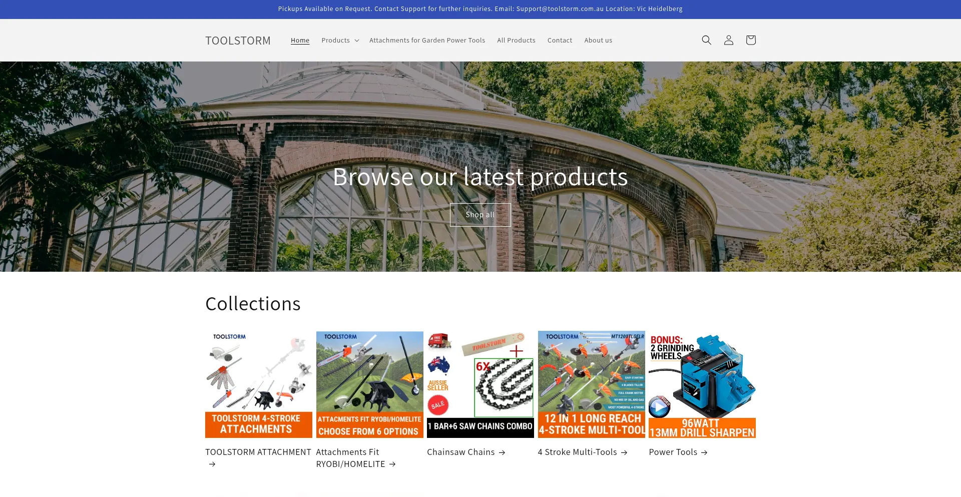 Website screenshot of Toolstorm.com.au