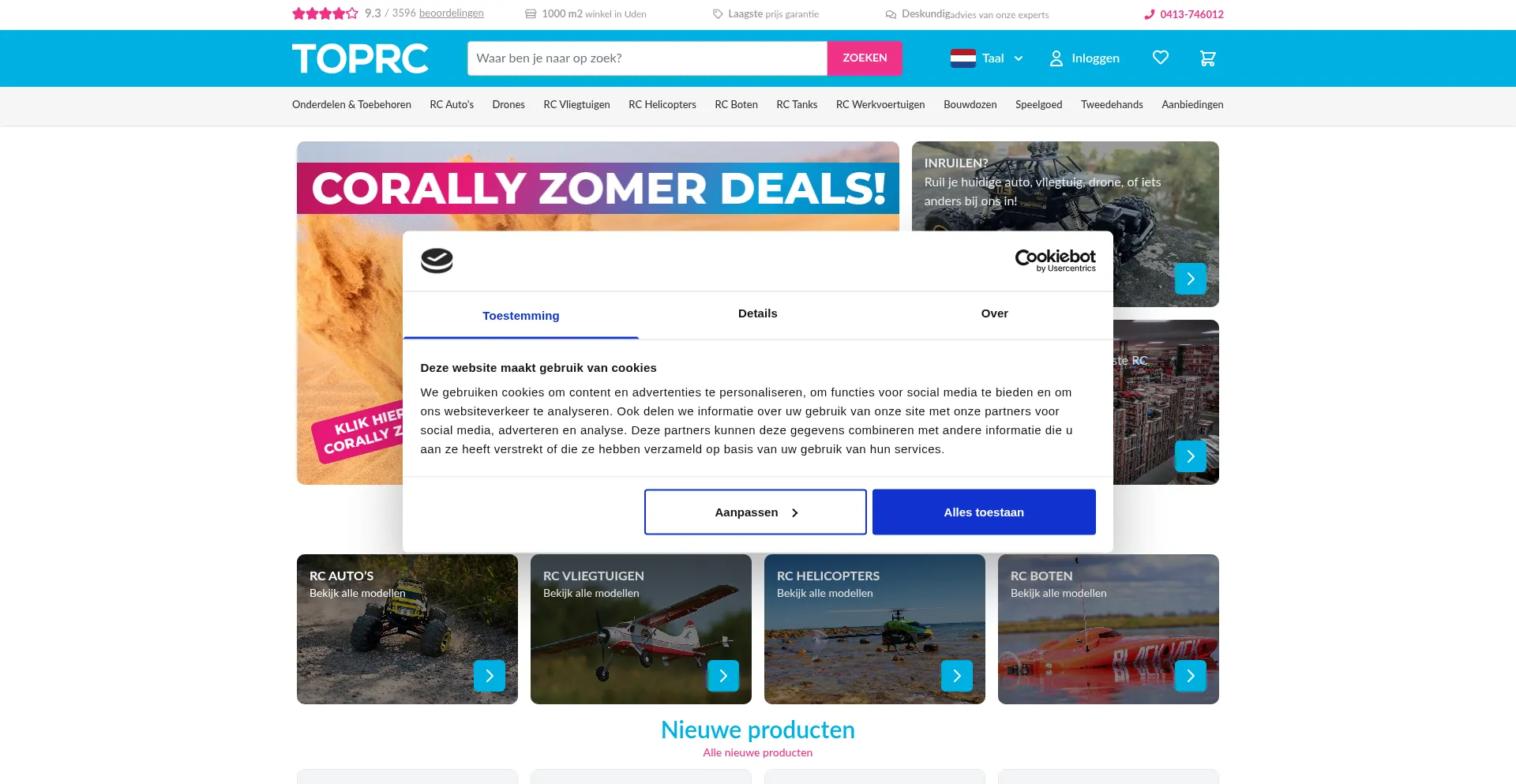 Website screenshot of Toprc.nl