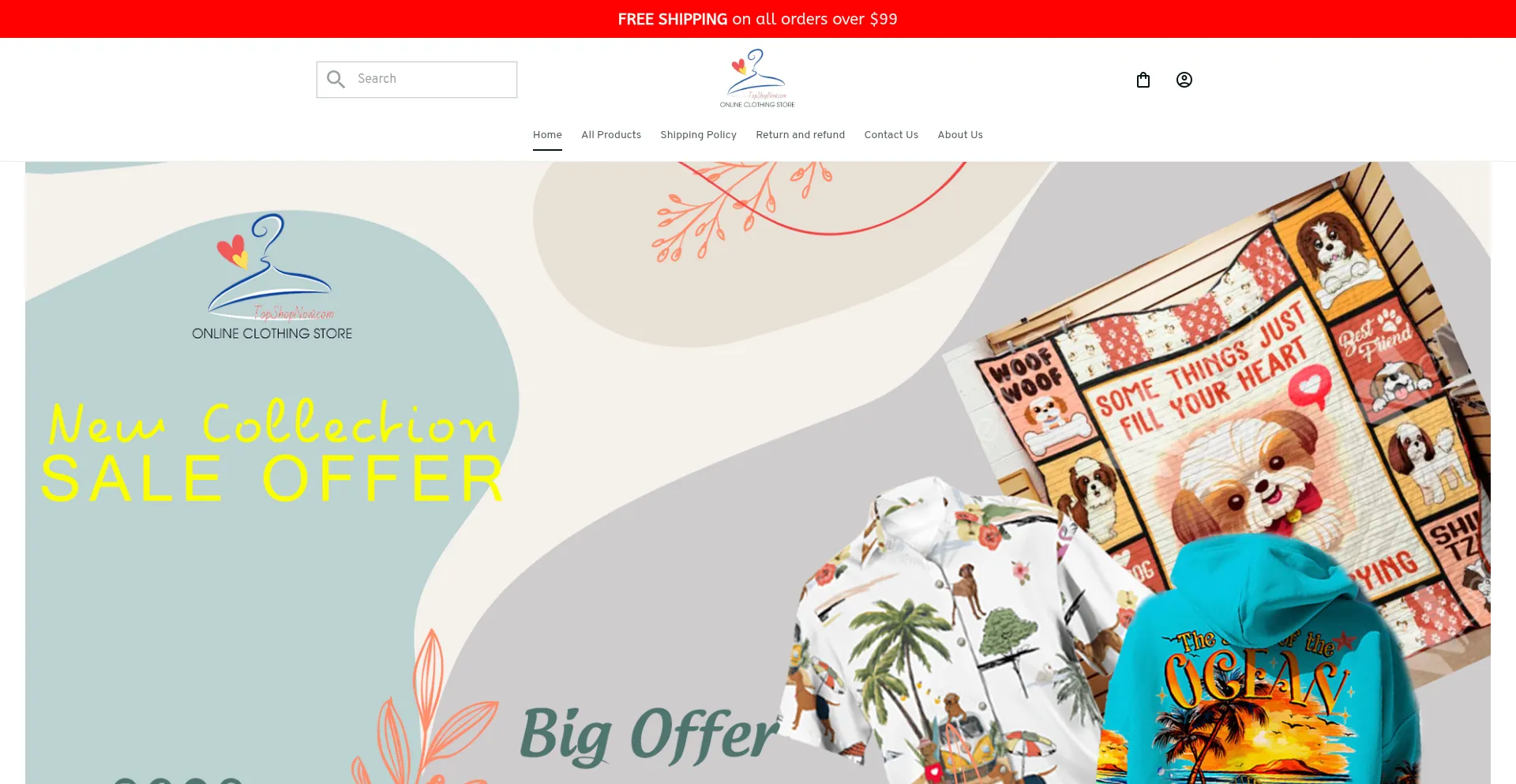 Website screenshot of Topshopnow.com