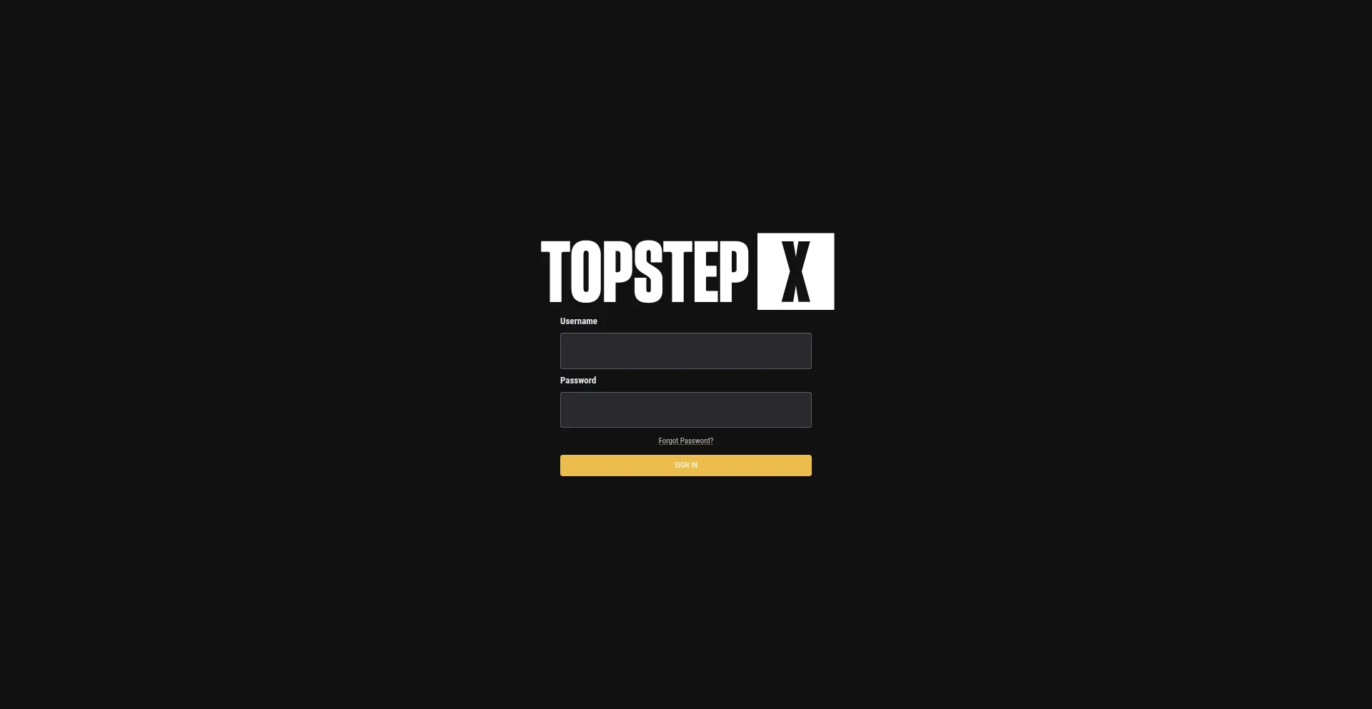 Website screenshot of Topstepx.com