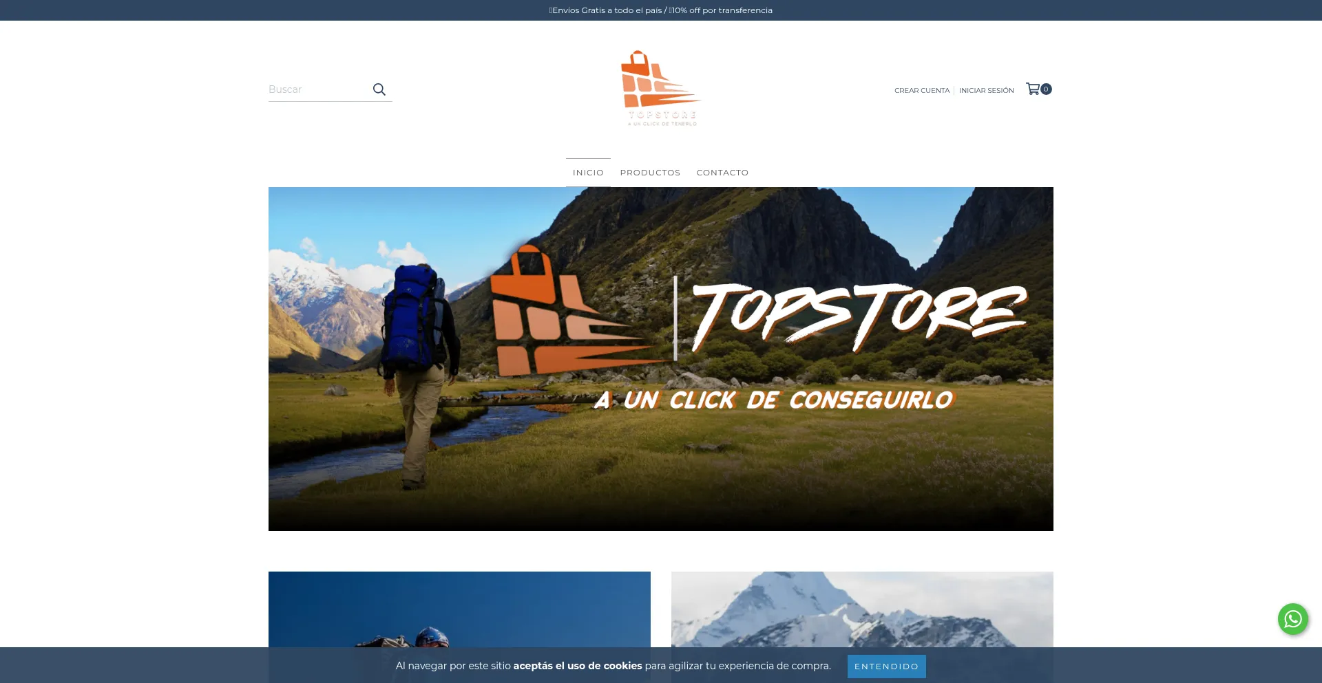 Website screenshot of Topstore.com.ar