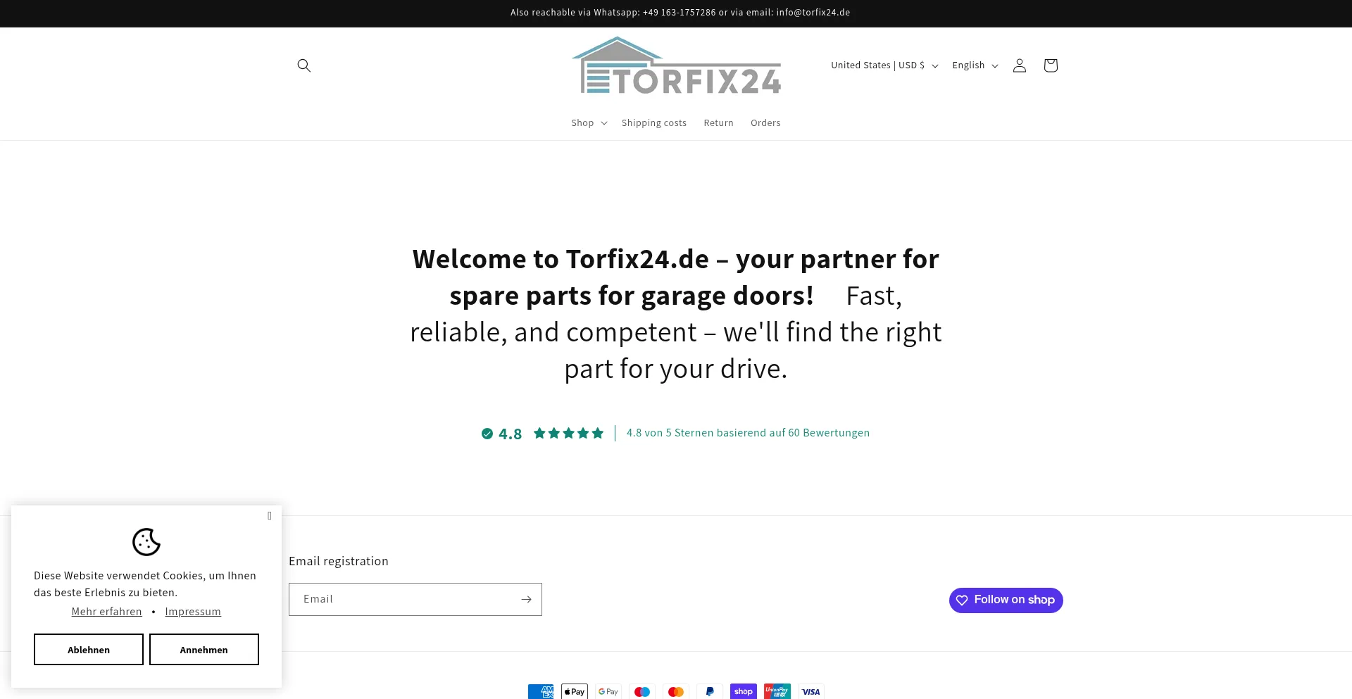 Website screenshot of Torfix24.de