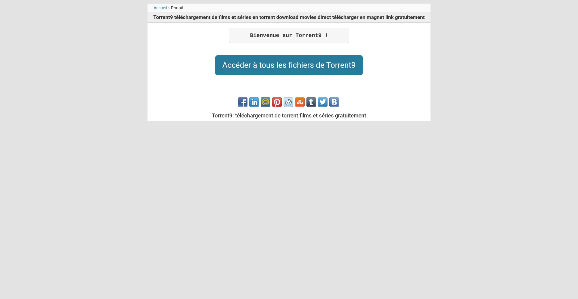 Website screenshot of Torrent9.diy