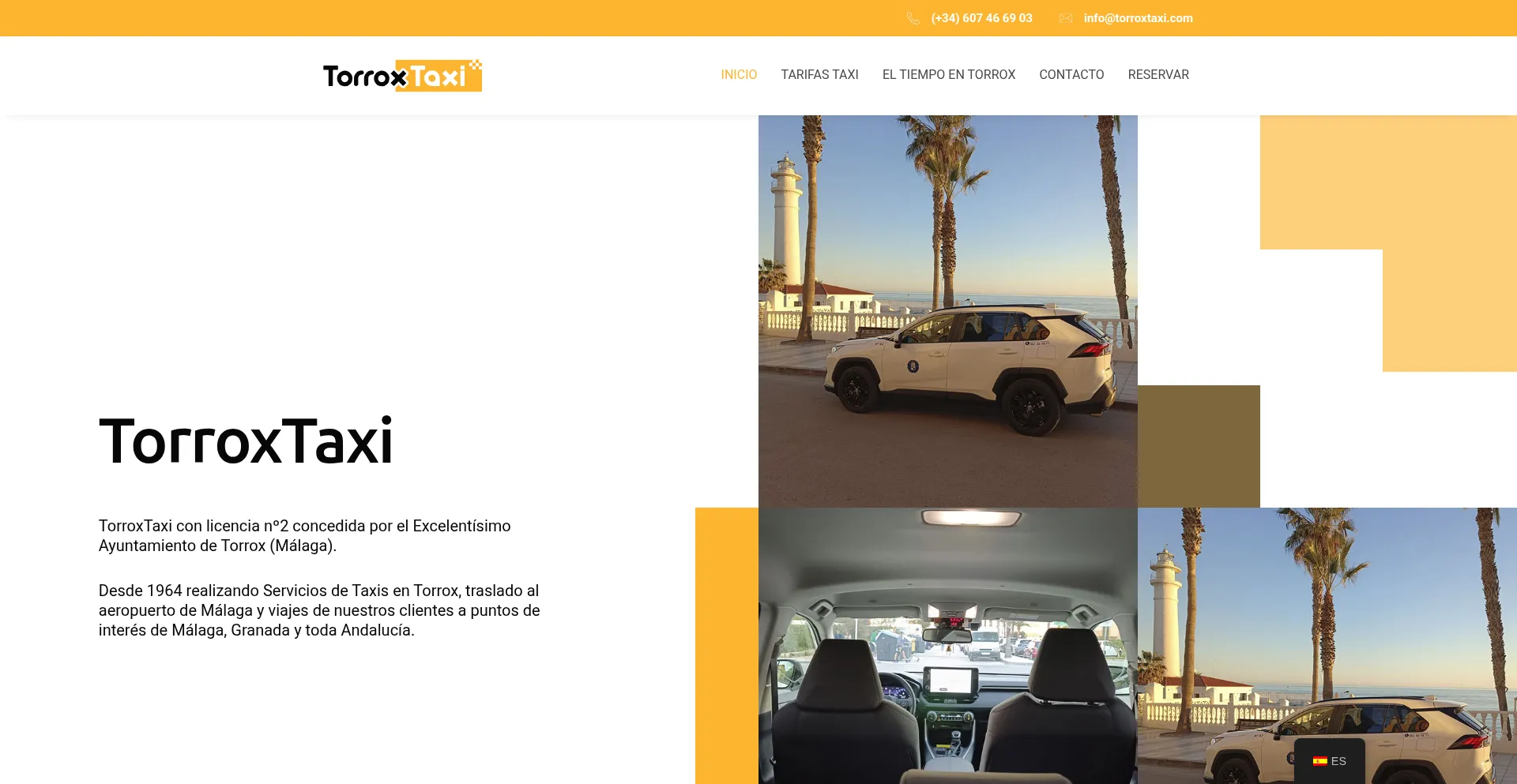 Website screenshot of Torroxtaxi.com