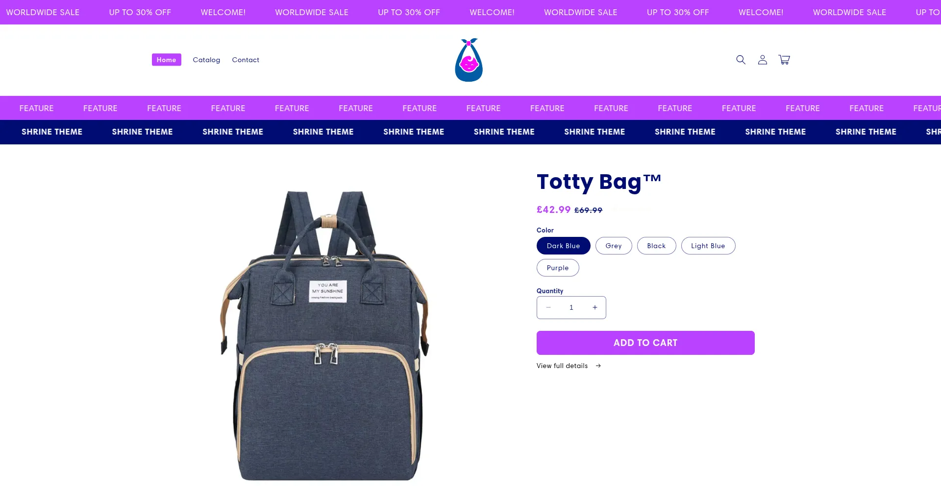 Website screenshot of Tottybag.shop