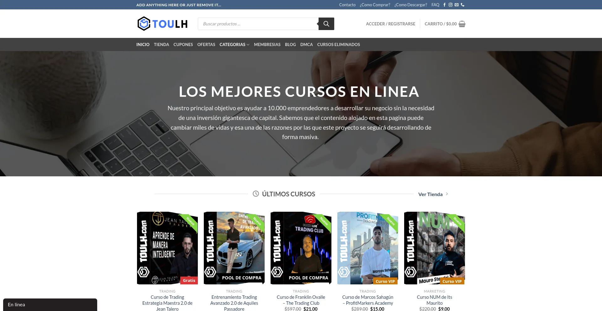 Website screenshot of Toulh.net