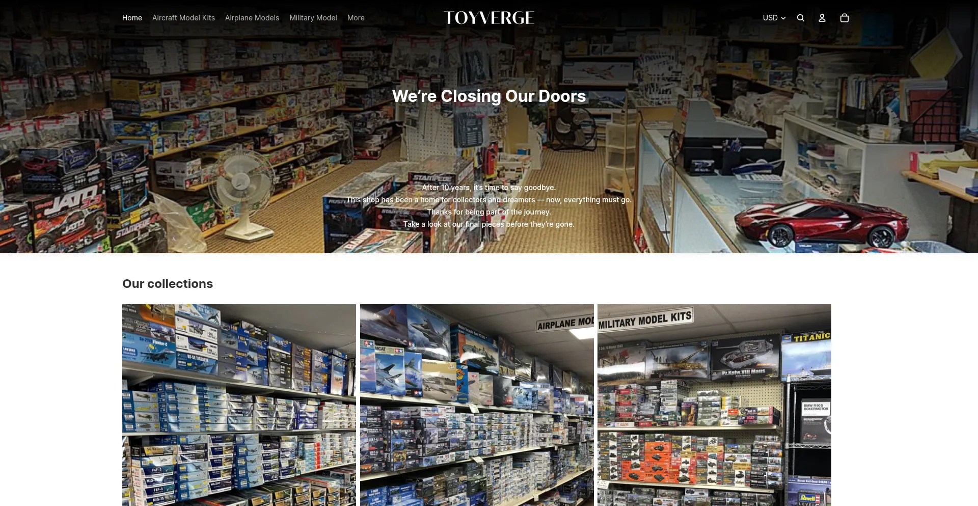 Website screenshot of Toyverge.com