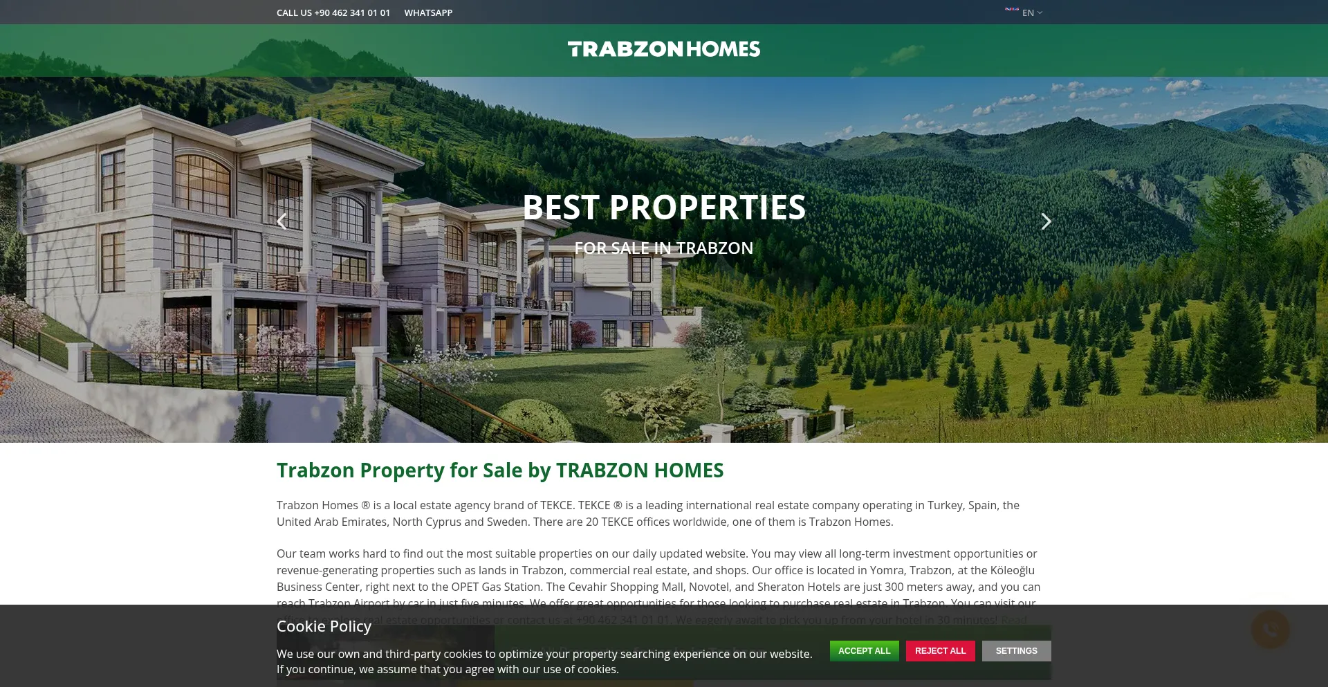 Website screenshot of Trabzonhomes.com