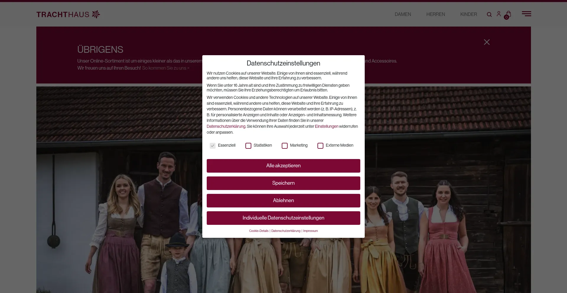 Website screenshot of Trachthaus.com