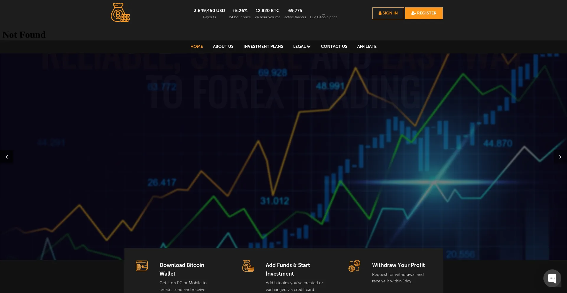Website screenshot of Tradeklever.com