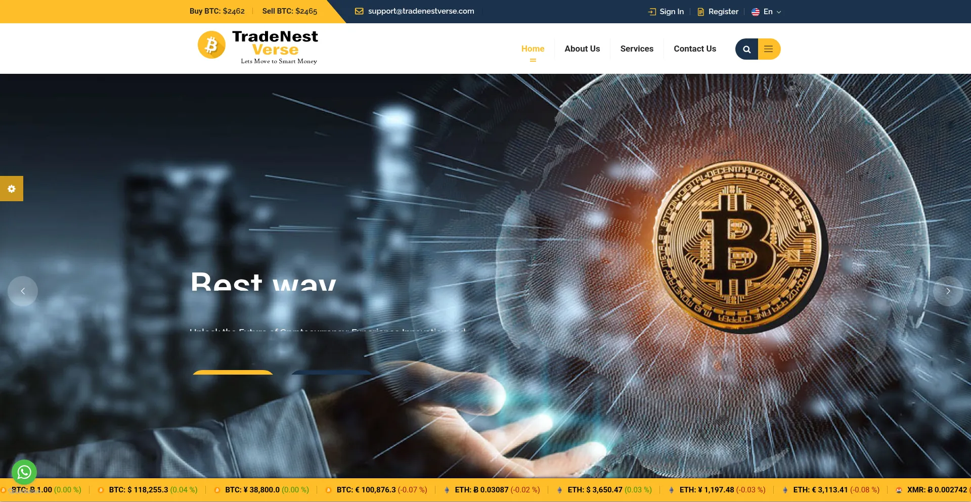 Website screenshot of Tradenestverse.com