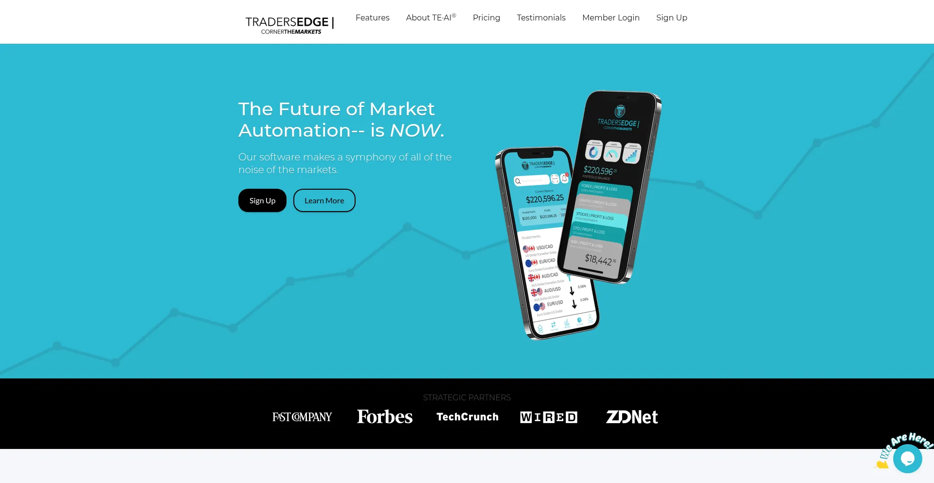 Website screenshot of Tradersedgegroup.com