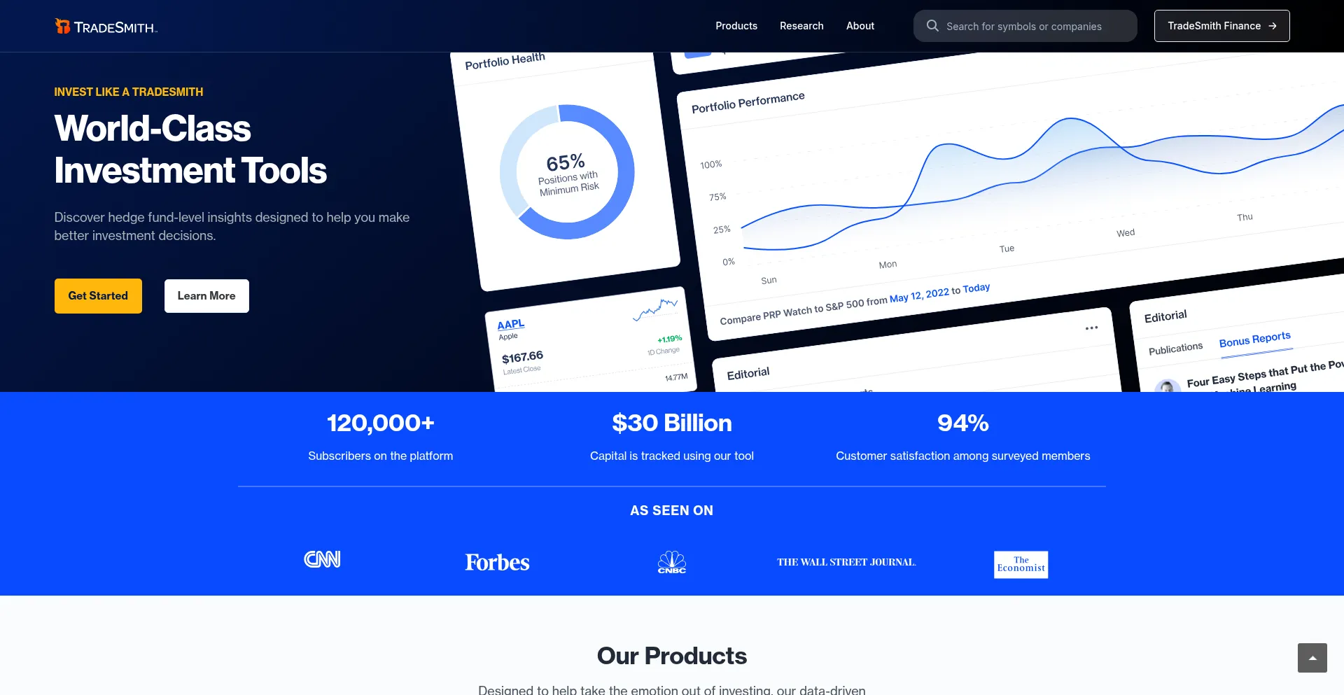 Website screenshot of Tradesmith.com