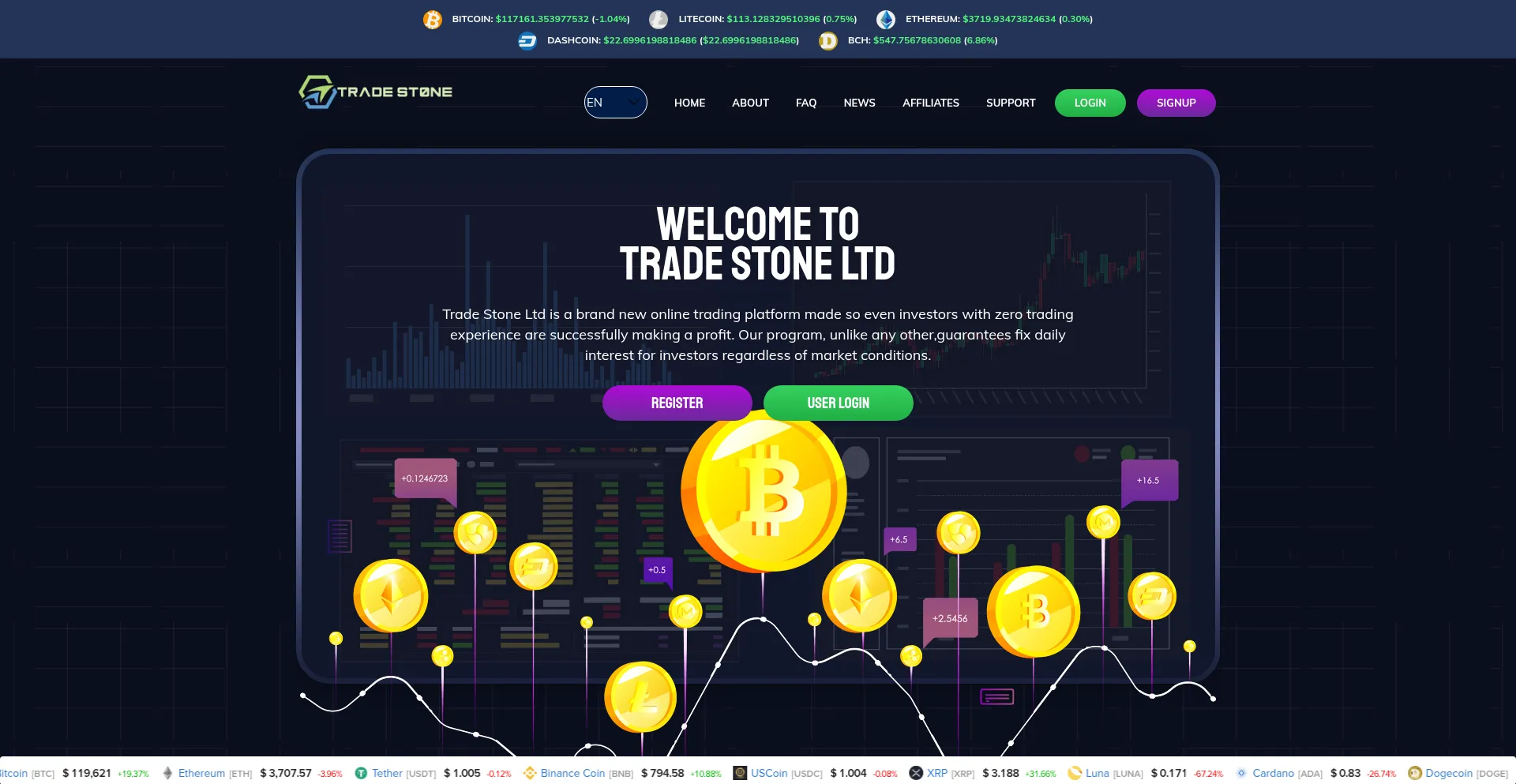 Website screenshot of Tradestoneld.com