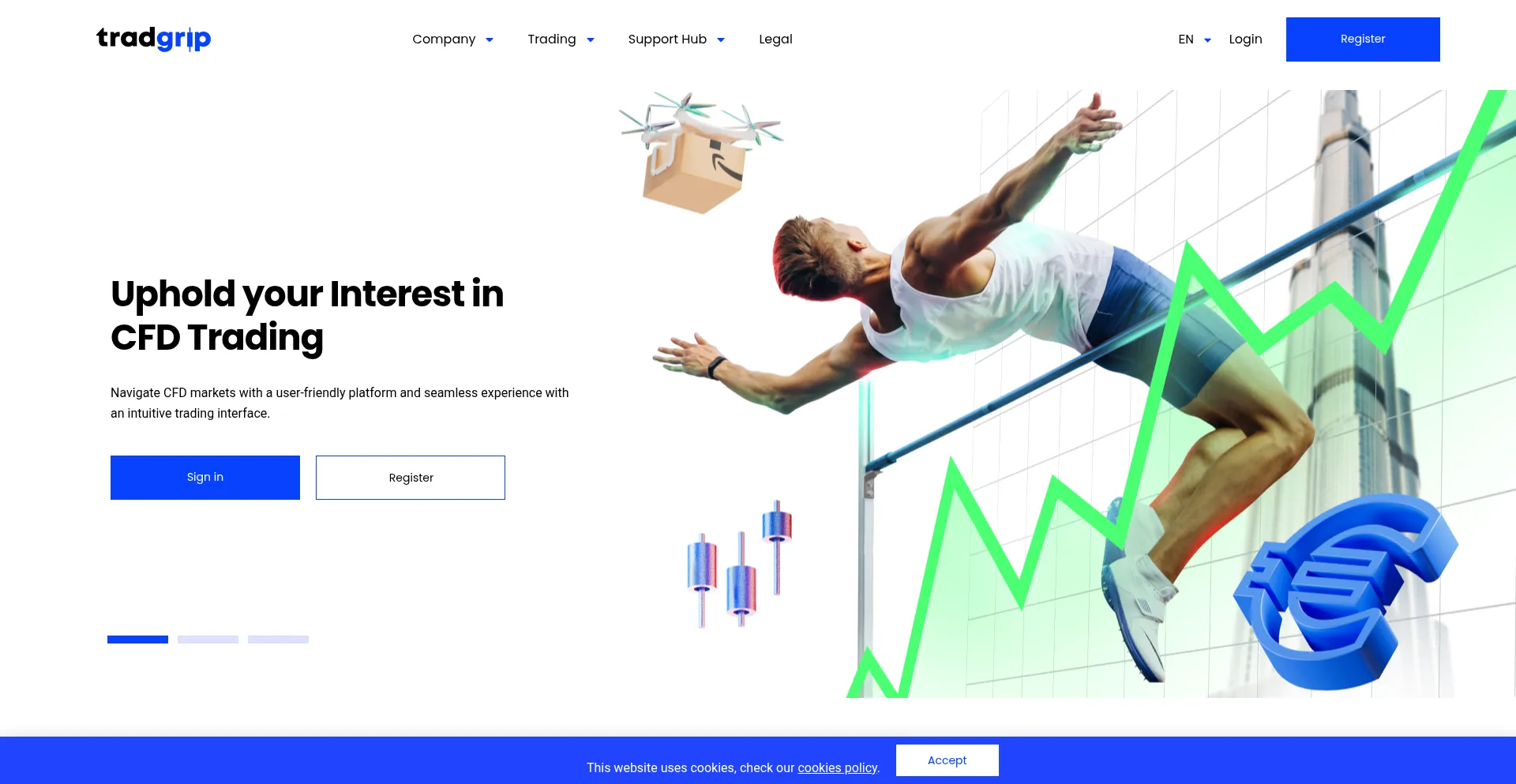 Website screenshot of Tradgrip.com