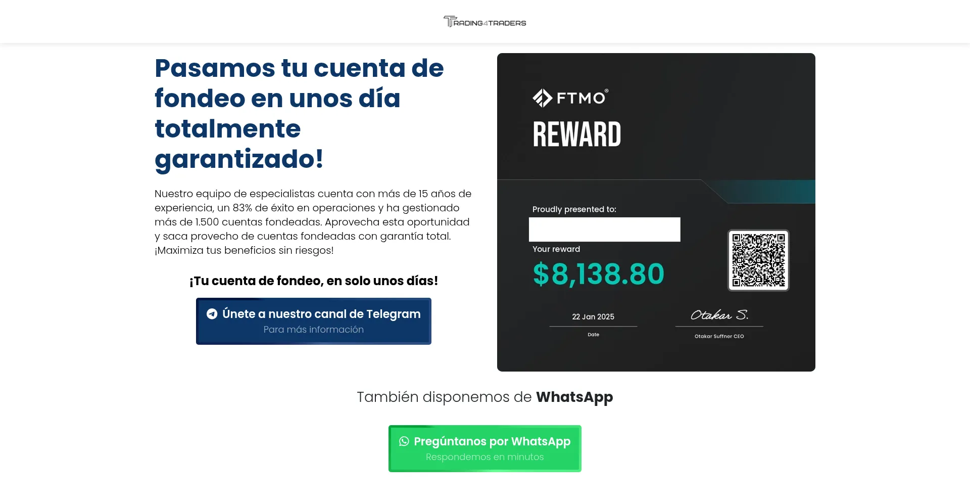 ¿És Seguro y Confiable Trading4traders.pro?