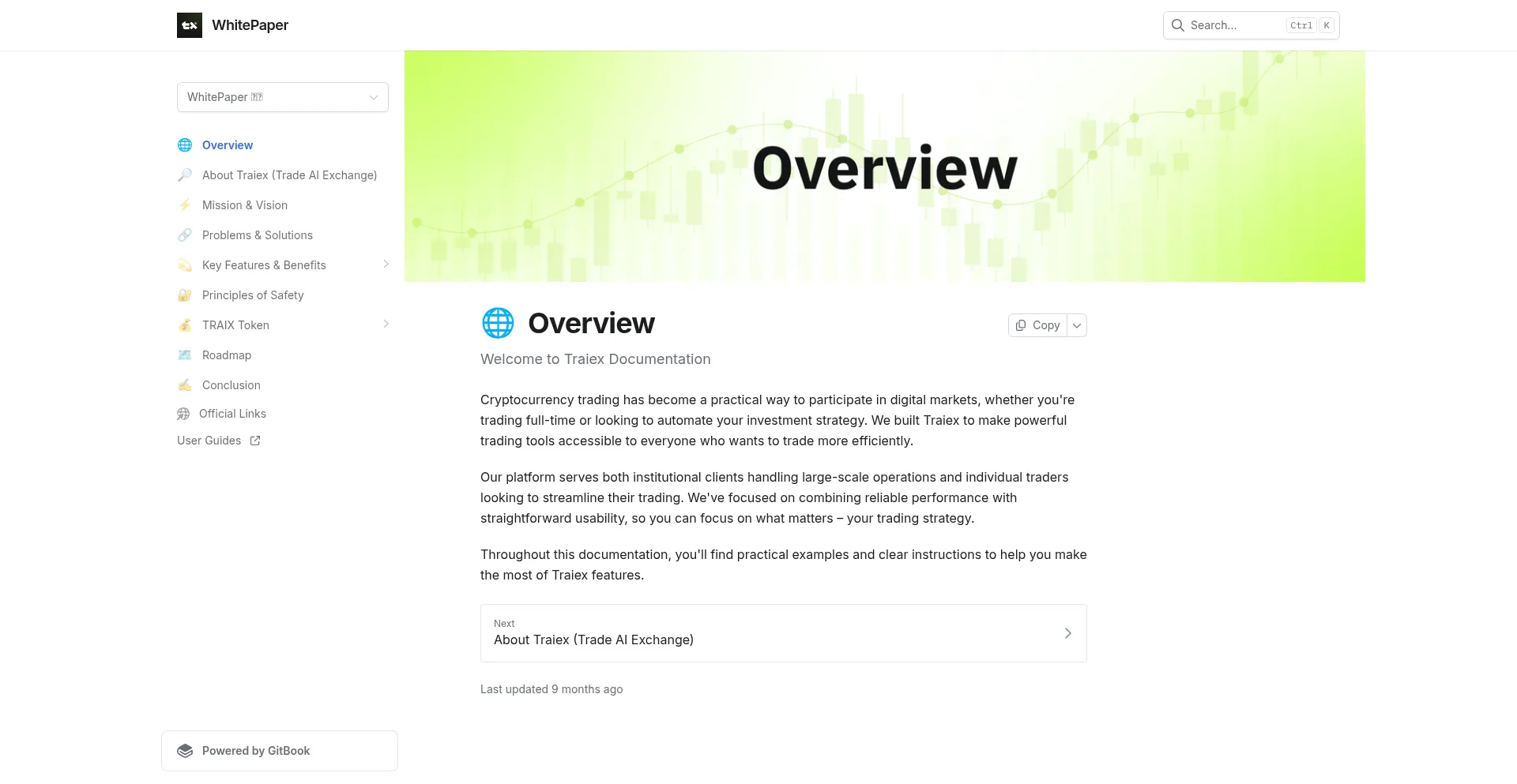 Traiex.gitbook.io Screenshot