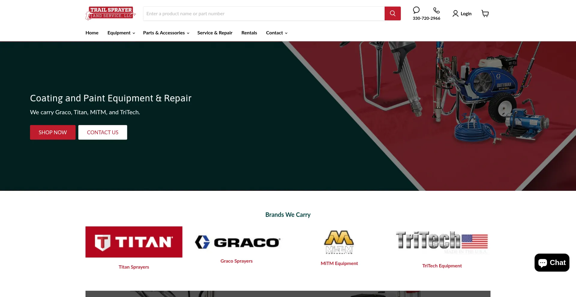 Website screenshot of Trailsprayer.com