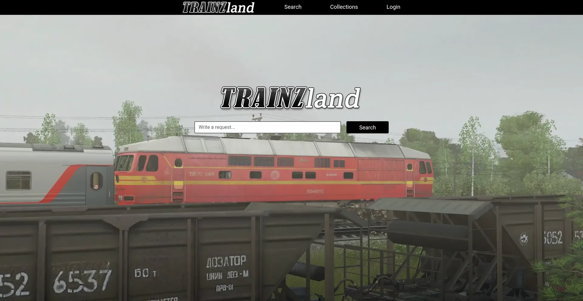 Website screenshot of Trainzland.ru