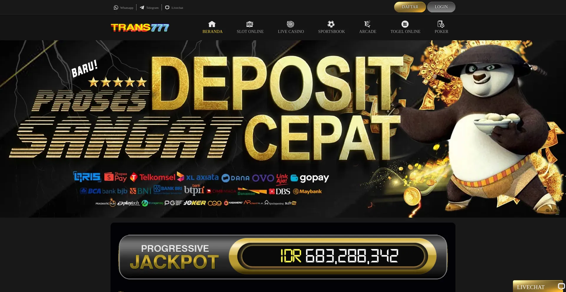 Website screenshot of Trans777.org