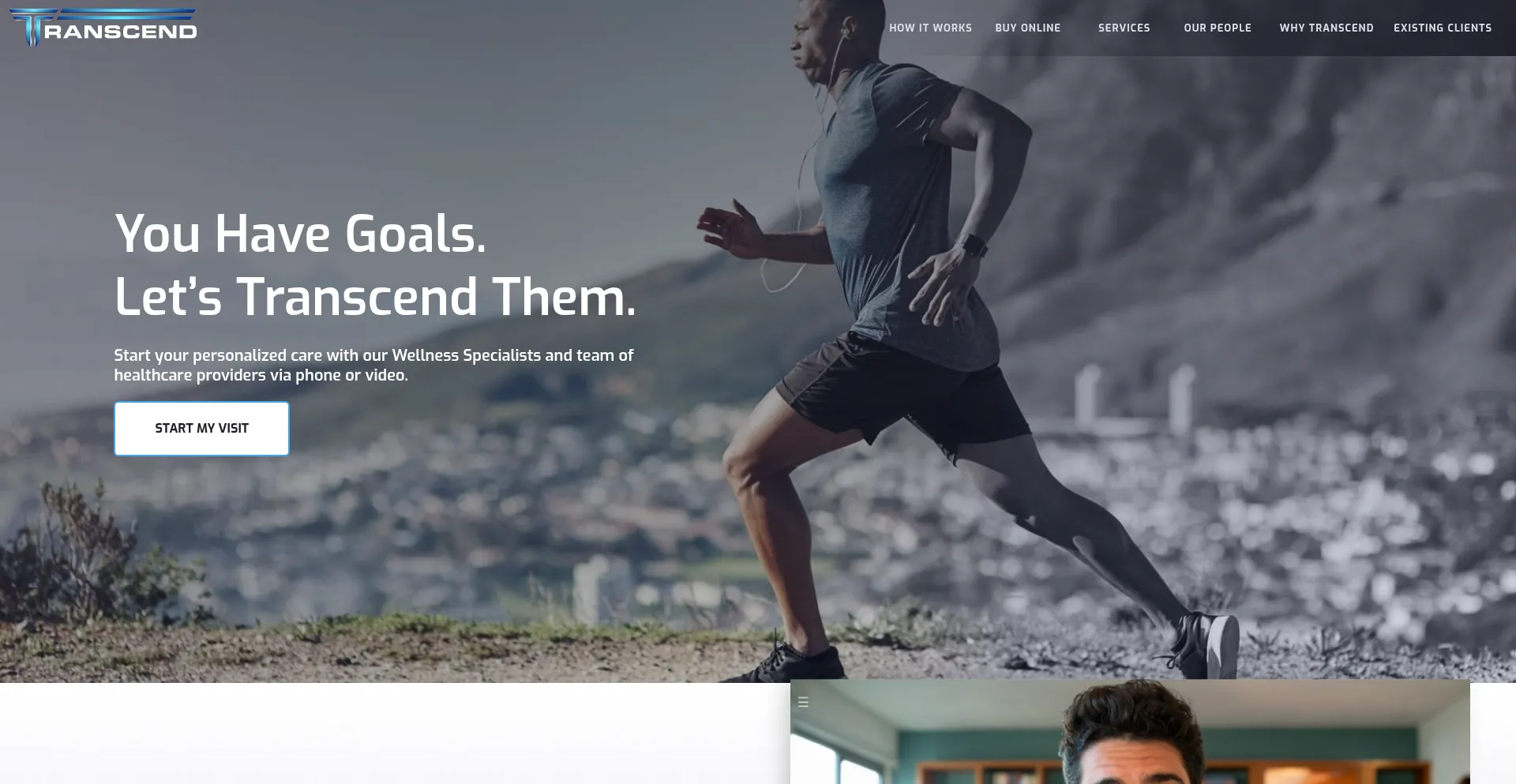 Website screenshot of Transcendhrt.com